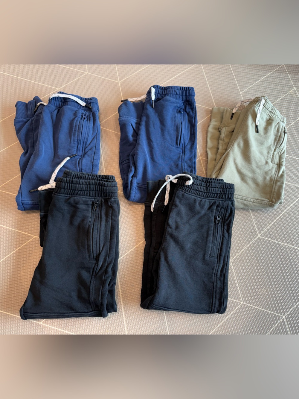 Lot of 5 Hannah Anderson Boys Sweatpants Joggers with Zipper Pockets Size 5